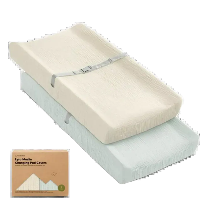 KeaBabies Organic Cotton Muslin Changing Pad Covers, 2-Pack