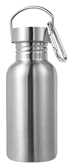 Volhoply Single-Wall Stainless Steel Water Bottle (16 oz, Silver)