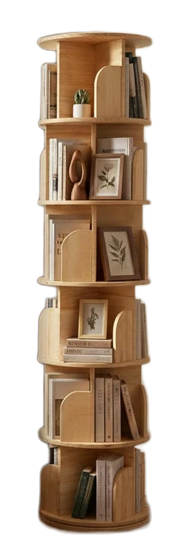 Maison Atelier Rotating Solid Pine Bookshelf Tower