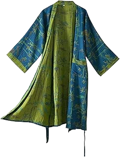 Purefair Cotton Gauze Ginkgo Leaf Kimono Robe