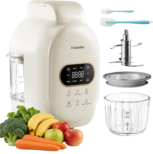 Felizbebe Glass Baby Food Maker, Steamer and Blender