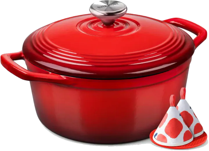 Overmont 5.5-Qt Enameled Cast Iron Dutch Oven