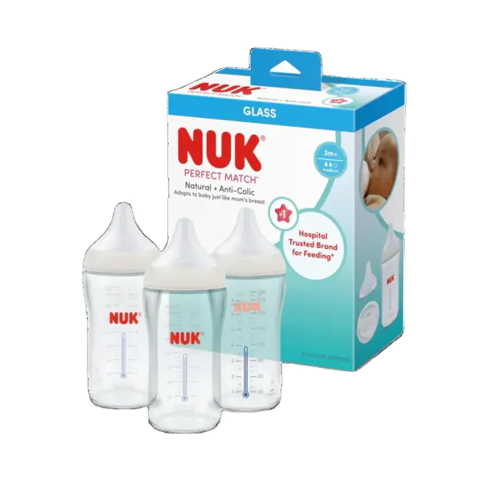 NUK Perfect Match 4-oz Glass Baby Bottles
