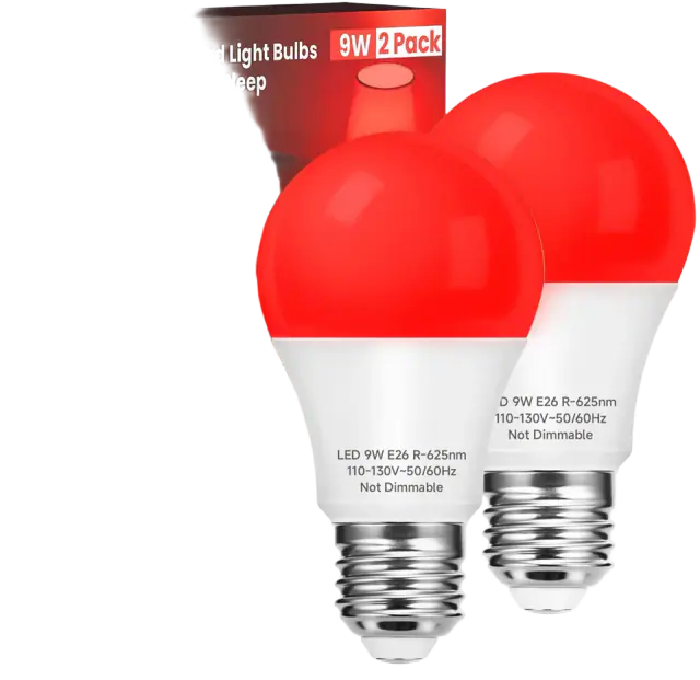 Red Sleep Bulbs A19 625nm