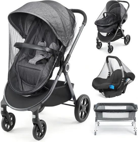 Orzbow Stroller Mosquito Nets, Black (3-Pack)