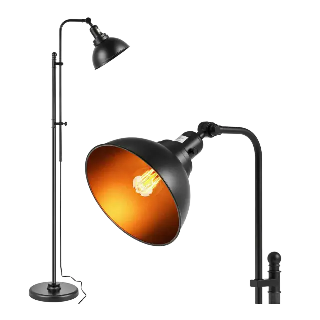 VONLUCE 65-Inch Adjustable Metal Floor Lamp — Black