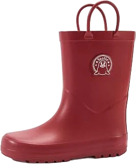 Stelle Rubber Rain Boots — Matte Red, Toddler 10