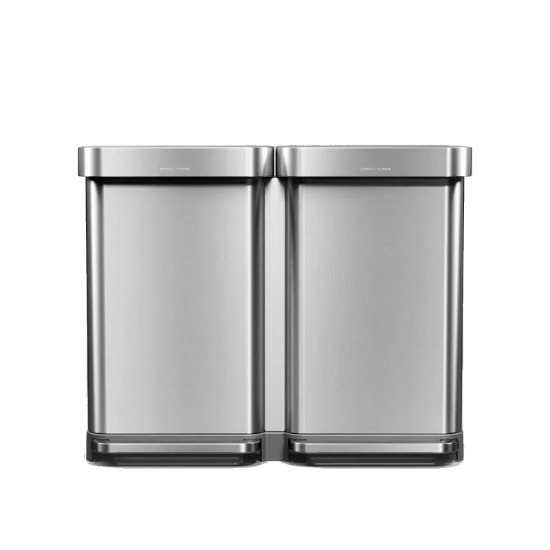 simplehuman 23.8-Gallon Dual-Compartment Steel Step Recycler