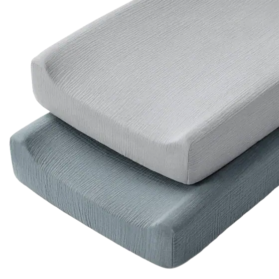Comfy Cubs Muslin Fitted Changing Pad Cover, 2-Pack