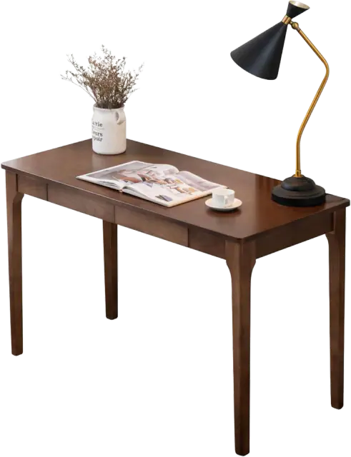 SanaForm 39.4-Inch Solid-Wood Desk — Walnut Color