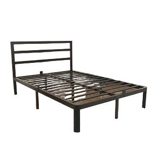 ZKQ 14 Inch Queen Bed Frame with Headboard, Black Metal Platform Bed Base