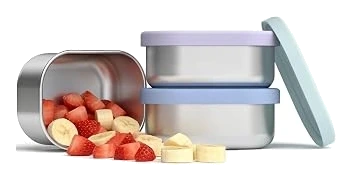EC-Gaze Stainless Steel Snack Containers — 10 oz, 3-Pack