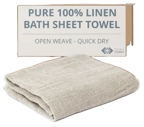 European Flax Open-Weave Linen Bath Sheet