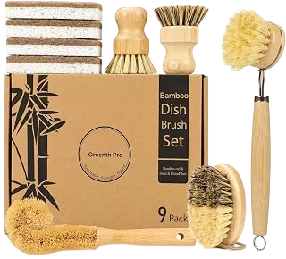 Dish Brush,Coconut Bottle Brush,Natural Kitchen Cleaning Set