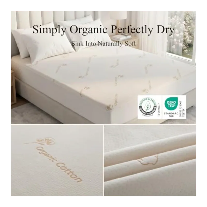 Twin Size Mattress Protector Waterproof, Organic Cotton
