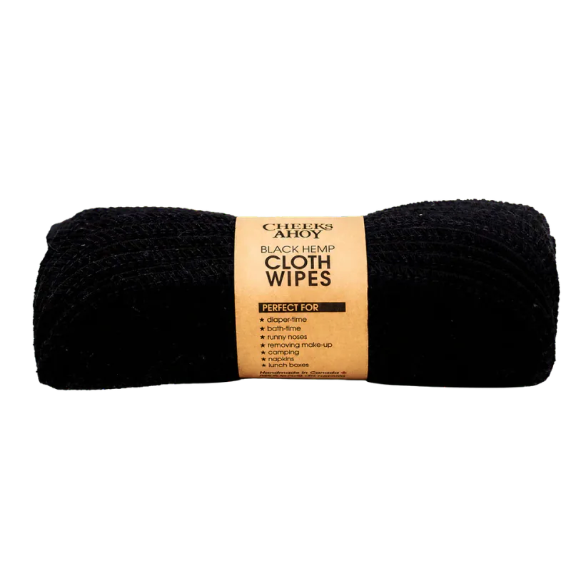 Cheeks Ahoy Black Hemp Baby Wipes, 10-Pack