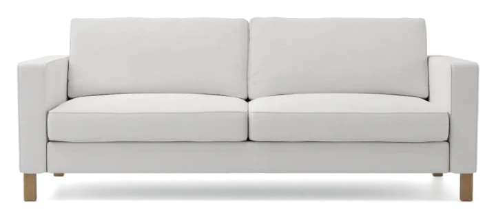 Bemz Karlstad Three-Seat Cover, Simply Linen Absolute White