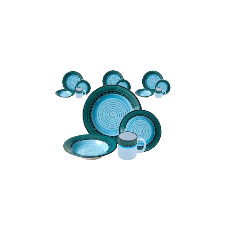 HF Coors Dinnerware Set - 16 piece - Blue & Green