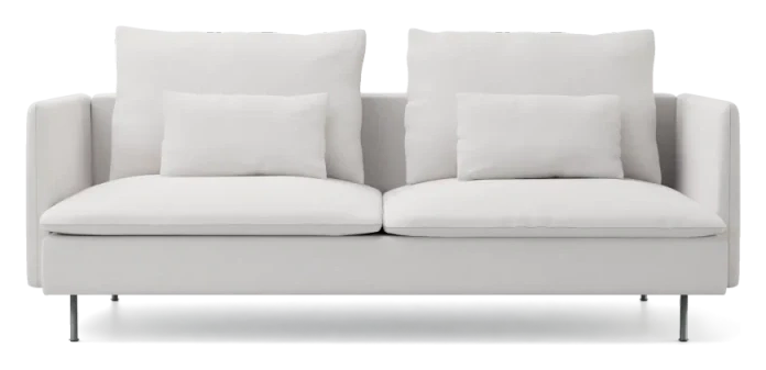 Bemz Söderhamn Sofa Cover with Arms, Simply Linen Absolute White