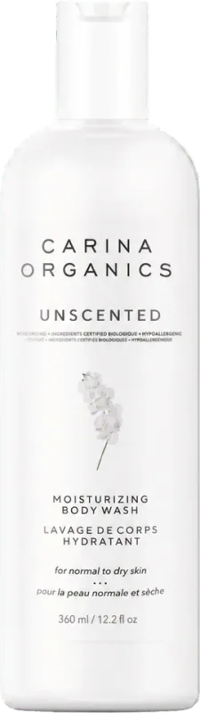 Carina Organics Unscented Daily Moisturizing Body Wash, 12.2 fl oz