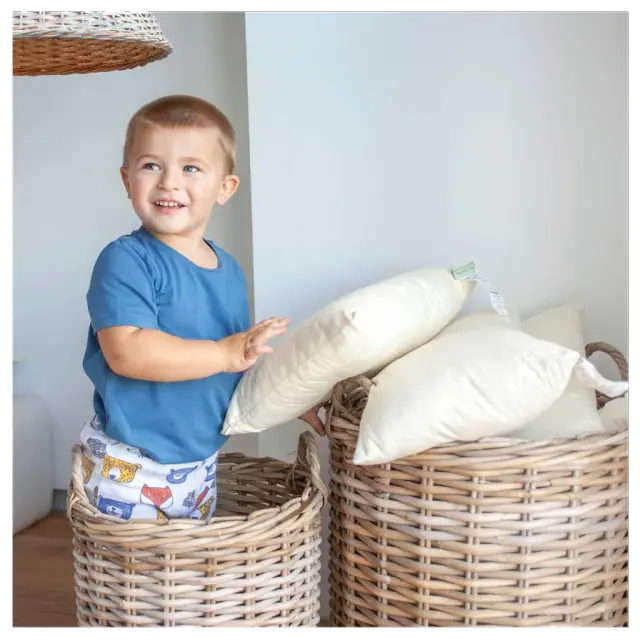 White Lotus Home Green Cotton Toddler Pillow — 13 × 18