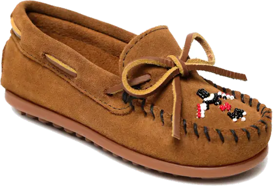 Minnetonka Kids’ Thunderbird “Animikii” Hardsole Moccasins