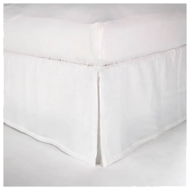 Linenshed Split-Corner Linen Bed Skirt, Optical White