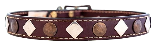 Auburn Heirloom Studded Leather Collar, Burgundy