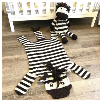 Finn + Emma Zebra Organic Wool Play Mat and Nursery Rug