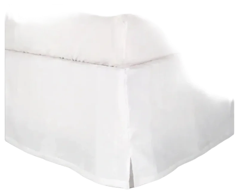 Linenshed Slit-Corner Linen Bed Skirt, Optical White