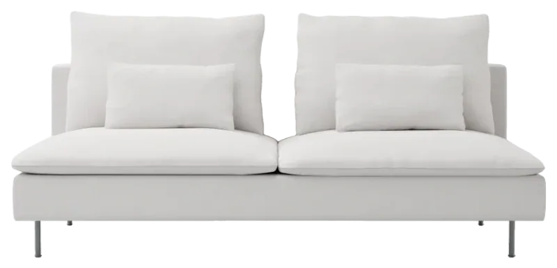 Bemz Söderhamn Armless Section Cover, Simply Linen Absolute White