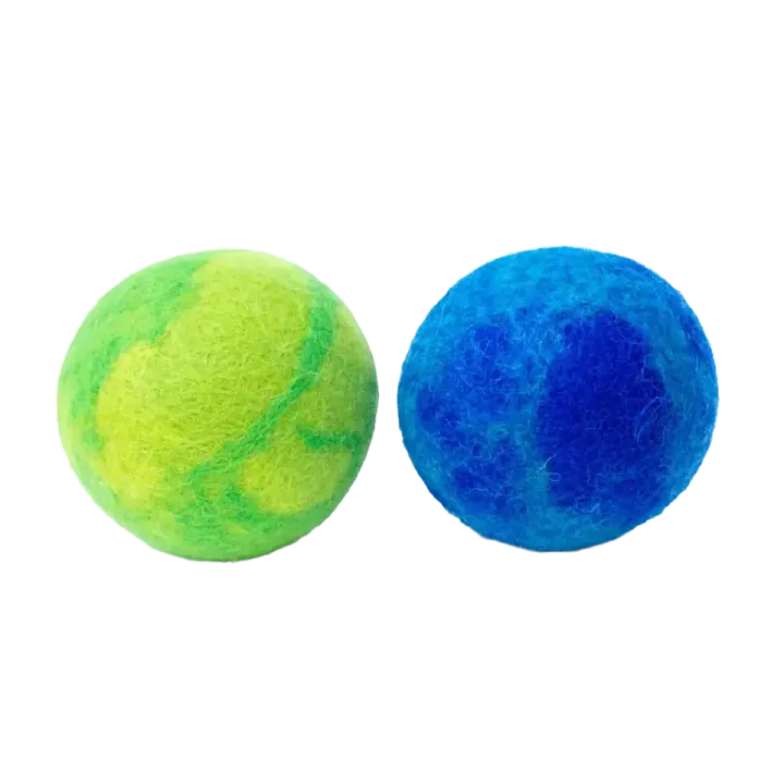 Friendsheep Ocean Wool Dog Balls, Small 2 in, Set of 2